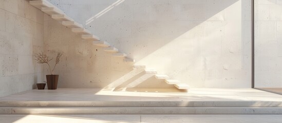 Aufkleber - Design stairs and bridge in a modern renovated home. with copy space image. Place for adding text or design
