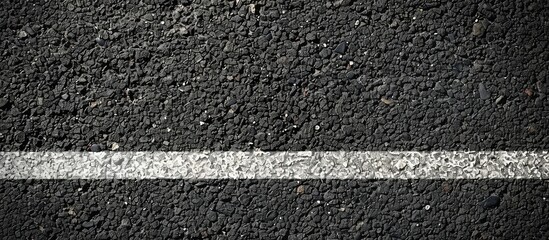 Poster - New asphalt texture with white dashed line. Copy space image. Place for adding text or design