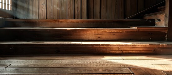 Leinwandbilder - wooden staircase. with copy space image. Place for adding text or design