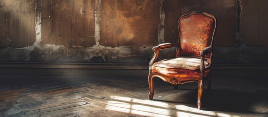 Poster - Antique chair. with copy space image. Place for adding text or design