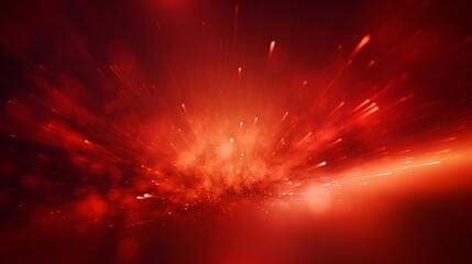 Vibrant Red Light Burst With Glowing Streaks and Sparkling Particles for Dynamic and Energetic Visuals. Generative AI