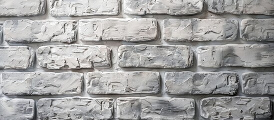 Aufkleber - Wall (background, texture) plastered gray wall imitation brick masonry. with copy space image. Place for adding text or design