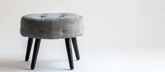 Poster - Padded soft seating stool isolated on white. with copy space image. Place for adding text or design
