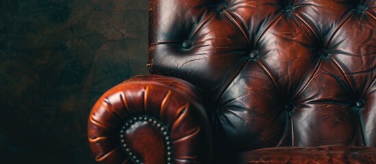 Wall Mural - details of leather armchair. with copy space image. Place for adding text or design