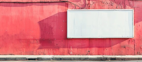 Poster - Large blank billboard on a street wall, banners with room to add your own text pastel background. with copy space image. Place for adding text or design