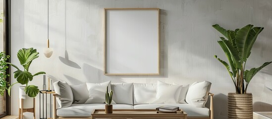 Aufkleber - Mock up frame in home interior, Simple Modern Minimalism style. with copy space image. Place for adding text or design