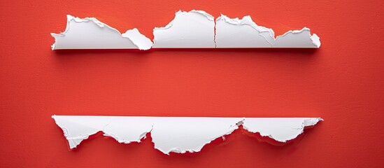 Poster - Crowdfunding is written on a red background that is centered on a torn white paper. Copy space image. Place for adding text or design
