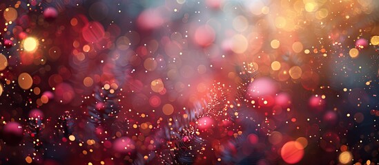Poster - Christmas lights background with bokeh effect, defocused new year year tree backdrop. with copy space image. Place for adding text or design