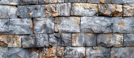 Poster - Gray stone wall texture with abstract pattern background. with copy space image. Place for adding text or design