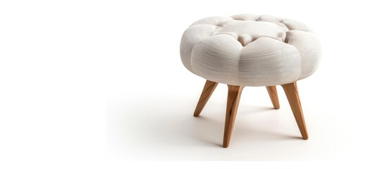 Poster - Padded soft seating stool isolated on white. with copy space image. Place for adding text or design
