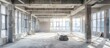 © vxnaghiyev - Unfinished interior of business center under construction in grey colours  . with copy space image. Place for adding text or design