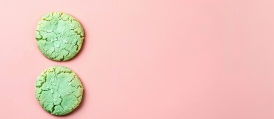 Aufkleber - seaweed cookie on pastel background  Food  Isolated. with copy space image. Place for adding text or design