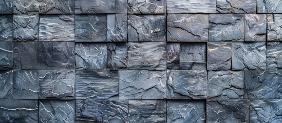 Poster - Gray stone wall texture with abstract pattern background. with copy space image. Place for adding text or design
