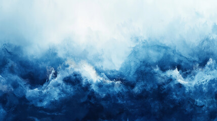 Wall Mural - A blue ocean with white clouds