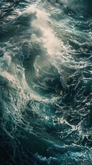 Wall Mural - In the middle of the Pacific Ocean, a huge black hole, churning waves.
