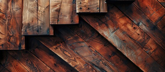 Aufkleber - wooden stairs. with copy space image. Place for adding text or design