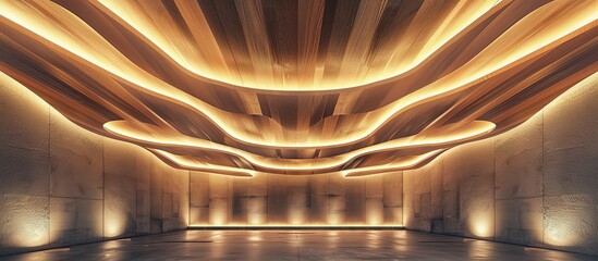 Aufkleber - Ceiling design with lighting decorations. with copy space image. Place for adding text or design