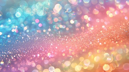 Wall Mural - Glittering abstract rainbow backdrop with colorful bokeh lights