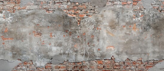 Aufkleber - Heap red brick with rustic grunge blank cement space use for background. with copy space image. Place for adding text or design