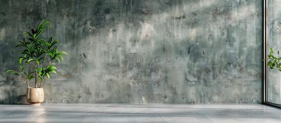 Poster - Green blank concrete wall at home . closeup photo. selective focus. with copy space image. Place for adding text or design