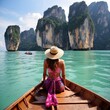 © Nayemul - Woman tourists friends travel around Krabi sea trip
