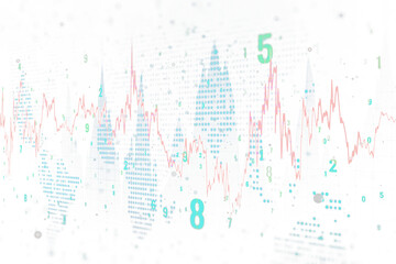 Aufkleber - Digital image featuring financial charts, numerical data, and graphical analysis on a light background, concept of business analytics