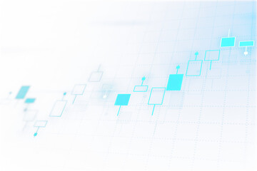 Aufkleber - An abstract image of blue geometric shapes on a gradient white background that fades to transparency, depicting a technology concept