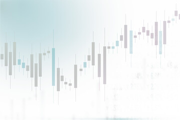 Aufkleber - An abstract image of a stock market data visualization with candlestick bars overlaying a faded background, representing finance concepts