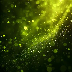 Poster - Bright Neon Green Background with Gentle Light Particles Ideal for Outdoor Gear and Product Displays