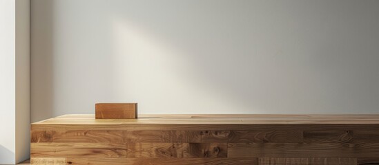 Aufkleber - Modern furniture set, wooden table , wooden dawer box on white background . with copy space image. Place for adding text or design