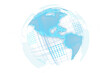 © Pixels Hunter - A digital illustration of a stylized globe focusing on the Americas with a dotted pattern on a white background, concept of global connectivity