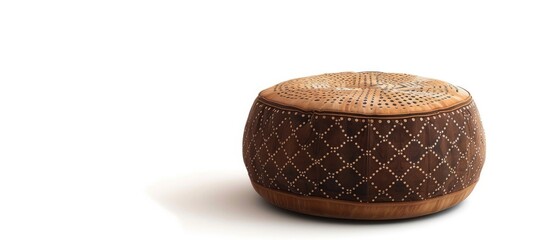 Aufkleber - Ottoman pouf isolated on white background. with copy space image. Place for adding text or design