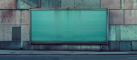 Poster - Large blank billboard on a street wall, banners with room to add your own text pastel background. with copy space image. Place for adding text or design