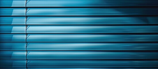 Poster - Blue aluminum blinds as background. with copy space image. Place for adding text or design