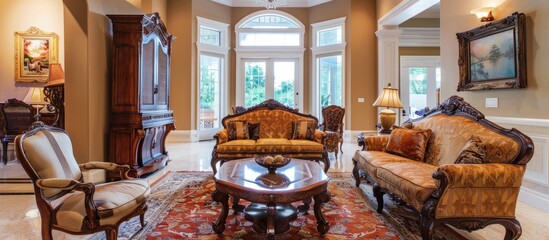 Poster - Elegant house interiors,Living room. with copy space image. Place for adding text or design