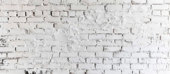 Poster - whitewashed brick wall, light brickwork background for design. White masonry. with copy space image. Place for adding text or design