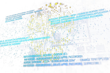 Poster - A digital Skull Hacking Concept isolated on white Background