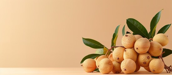 Aufkleber - longan fruit fresh on pastel background  Food  Summer. with copy space image. Place for adding text or design