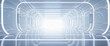 © Five Million Stocks - White background 3D room light abstract space technology tunnel stage floor. Empty white future 3D neon background studio futuristic corridor render modern interior silver road black wall design gray