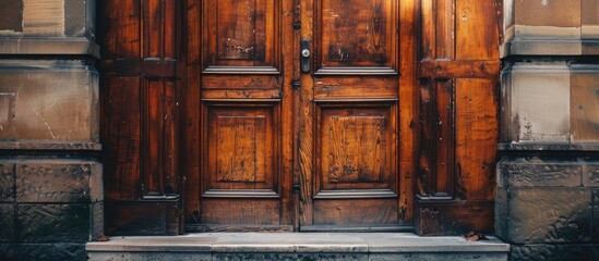 Aufkleber - Wood door. with copy space image. Place for adding text or design