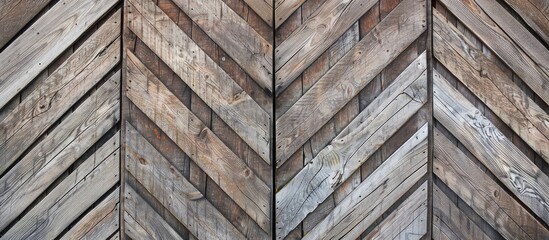 Poster - Antique wooden house door wall zigzag pattern . with copy space image. Place for adding text or design