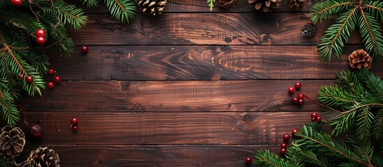 Poster - christmas table background. with copy space image. Place for adding text or design