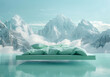 © lichaoshu - Comfortable mattress and bedding on the snowy mountains