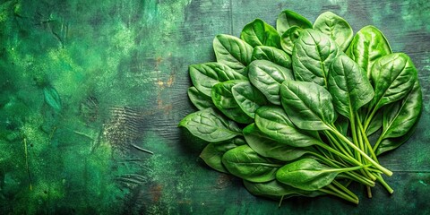 Wall Mural - Fresh spinach leaves isolated on background, spinach, green, healthy, natural, organic, vegetable, nutrition, fresh, leafy, vegan