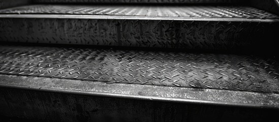 Aufkleber - Metal steps shot at an angle. with copy space image. Place for adding text or design