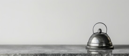 Aufkleber - Hotel service bell on grey stone table against white background. with copy space image. Place for adding text or design