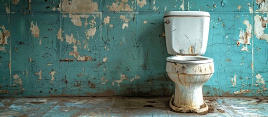 Poster - Unclean toilets do not clean very long. with copy space image. Place for adding text or design