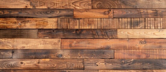 Poster - Natural wood wall or flooring pattern surface texture. Close-up of interior material for design decoration background. with copy space image. Place for adding text or design
