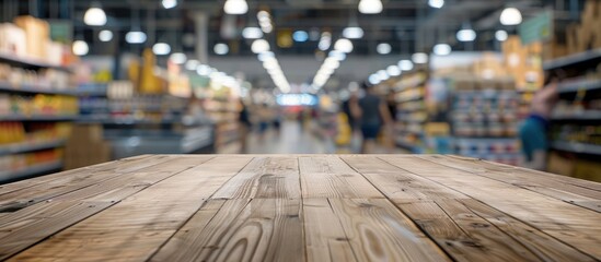 Poster - Blurred interior home furniture with people background, Supermarket with customer. with copy space image. Place for adding text or design