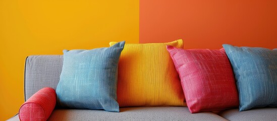 Poster - Color cushion. with copy space image. Place for adding text or design